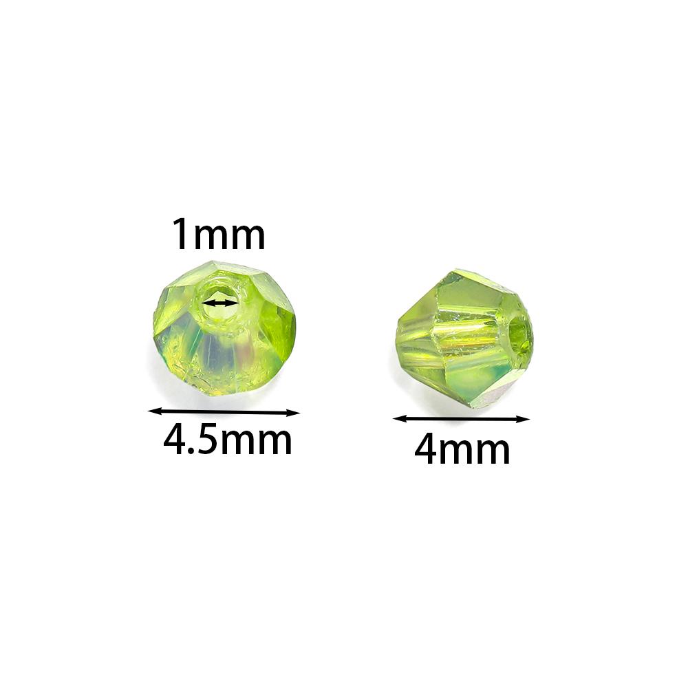 1 Strip 4mm Shiny Crystal Beads Bicone Beads 80pcs Glass Beads Loose Spacer Beads for Bracelet DIY Jewelry Making