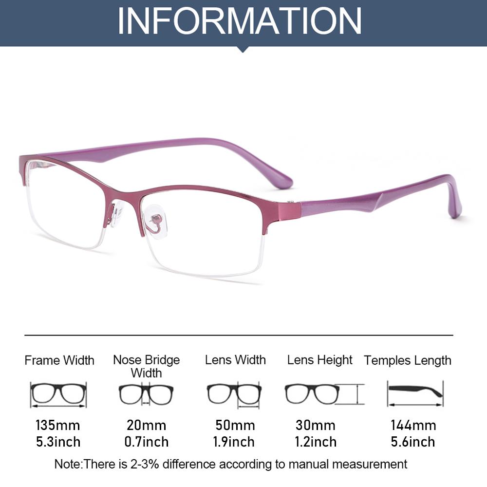 Women Half Frame Optical Prescription Eyeglasses Myopia Glasses Computer Goggles Short-sighted Eyewear