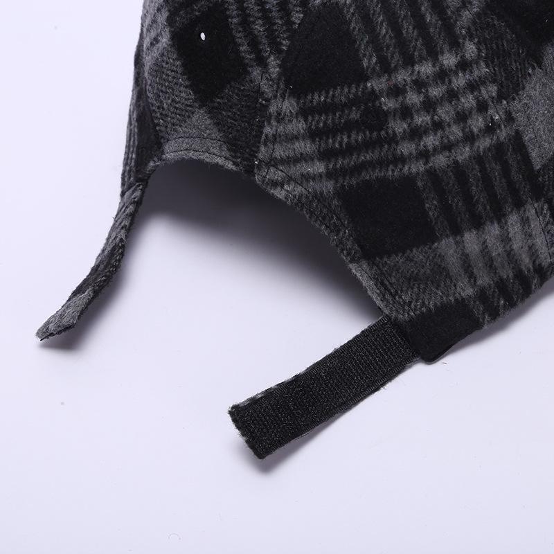 Cotton Breathable Baseball Cap for Men and Women Black and White Checkered Duck Tongue Hat Student Sun Hat