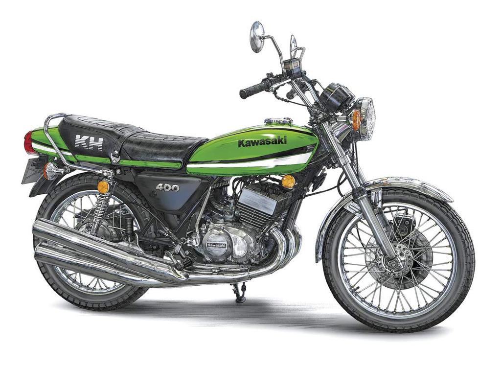 Plastikový model motocyklu Kawasaki BK6 řady Hasegawa v měřítku 1:12, KH400-A7.