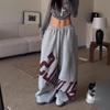 American Street Dance Alphabet Printed Straight Sweatpants Men's and Women's Hip Hop Trend Brand Loose Wide Leg Pants Sweatpants Dance Pants