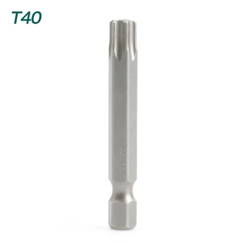 8/1Pcs Torx Screwdriver Bit Set 50mm Magnetic Tamper Resistant Star Bits 1/4" Hex T8-T40 Screwdriver Wrench Drill Bit Set