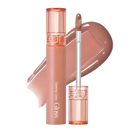 rom&nd Glasting Color Gloss Lip Tint #02 Nutty Vague Glossy Korean Lip Tint Hydrating Glass Shine Lip Makeup