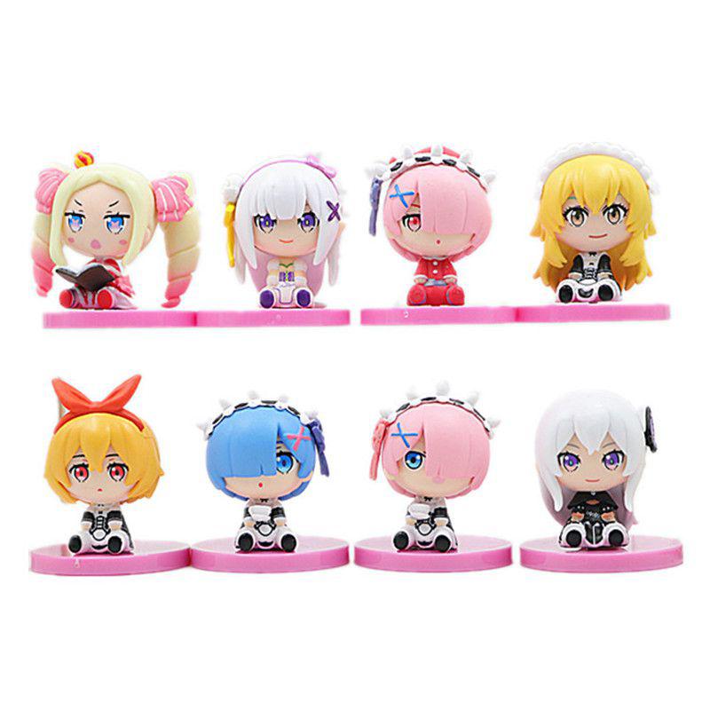 

Life Anime Figure In A Different World From Zero Pvc Model Maid Subaru Natsuki 8Pcs