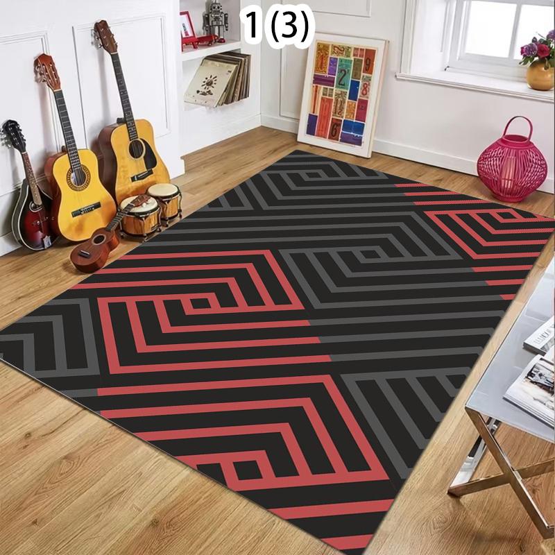 Minimalist Geometric Rug Washable Indoor/Outdoor Carpet for Living Bedroom Yoga Entrance Door Mat Anti-Skid Backing Longevit