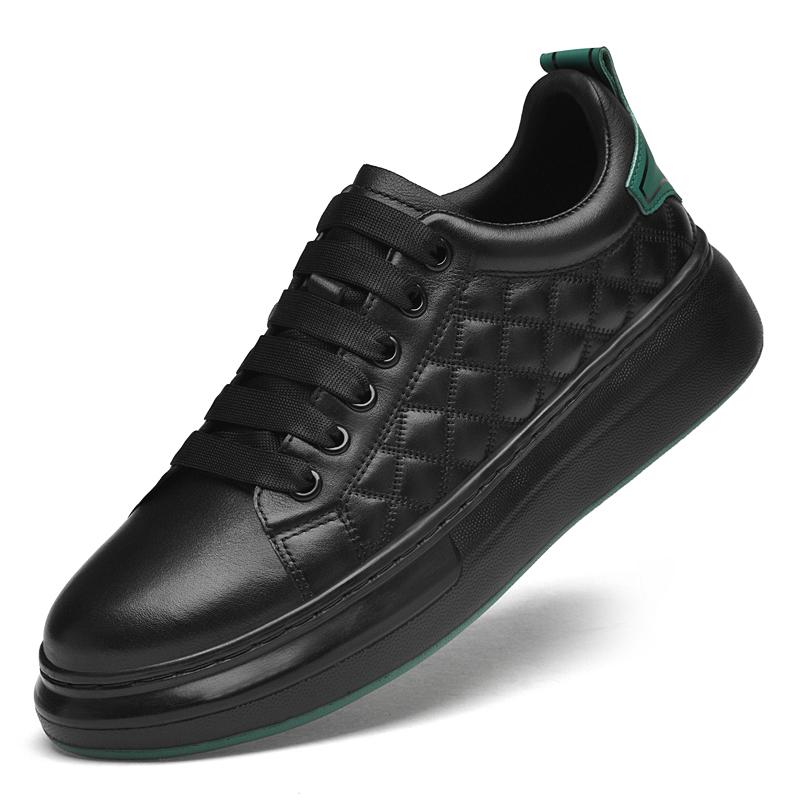 

Модные высококачественные туфли на плоской подошве для мужчин, прогулочные туфли на открытом воздухе, натуральная кожа, мужские классические туфли для скейтбординга, новое поступление, универсальные кроссовки на шнуровке 44 чёрный