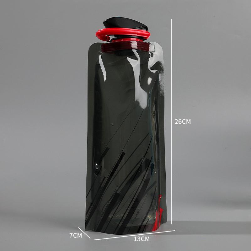 Faltbare Wasserflaschen Flexible Wiederverwendbare Reisetasche Weiche Flasche Wasserbeutel mit Karabinerclip