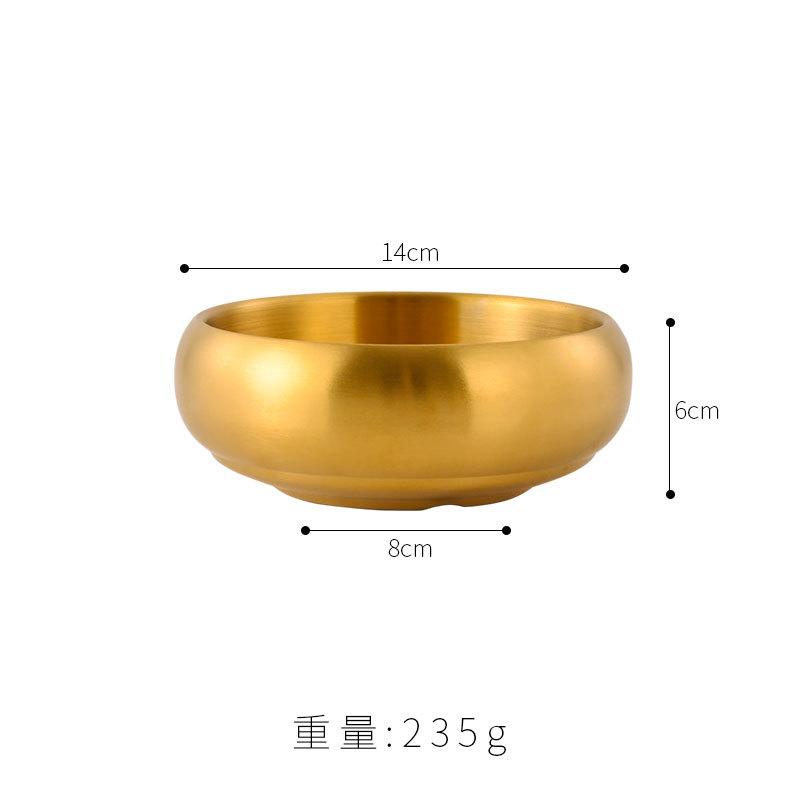 Korean version of 304 stainless steel creative bowl-shaped double-layer thickened restaurant sauce insulation rice soup bowl