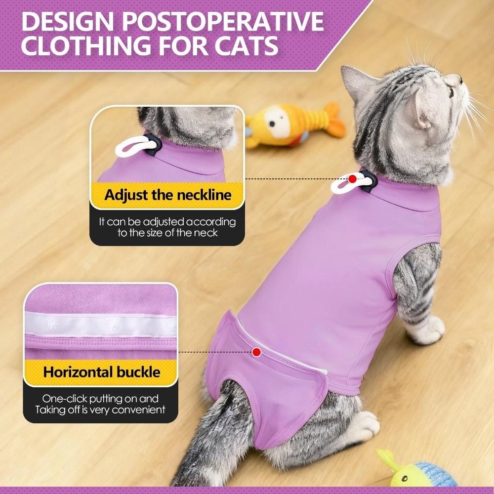 Adjustable Cat Recovery Suit Elastic Pet Jumpsuit Pet Body Suit Pet Soothing Clothes After Neuter