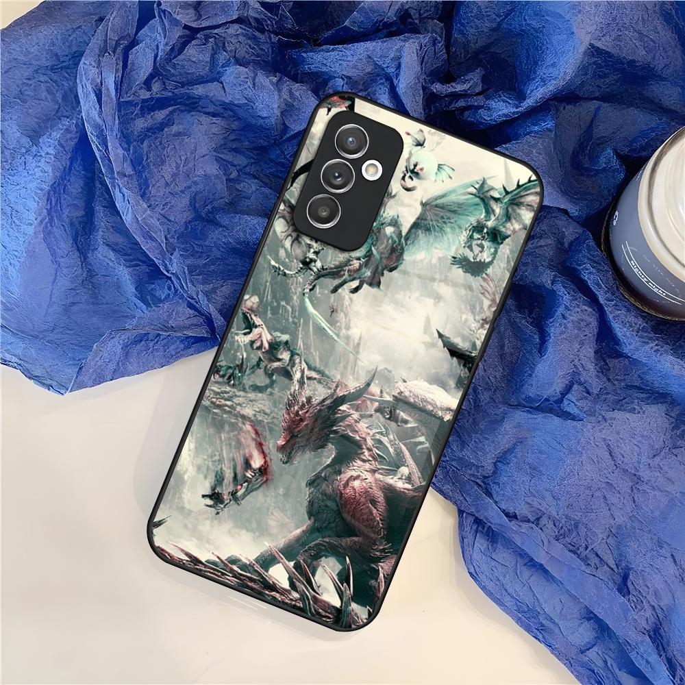 Custodia per Telefono Gioco Monster Hunter World per Samsung S25 S24 S30 S21 S23 S20 S22 Fe S10 E S9 Note 20 Pro Ultra Plus Cover in Vetro