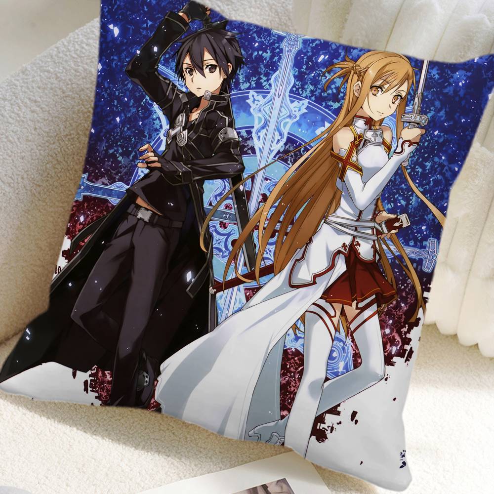 Sword Art Online Anime Pillow Case Square Pillow Bedroom Sofa Leisure Comfort Cushion Car Home Decoration