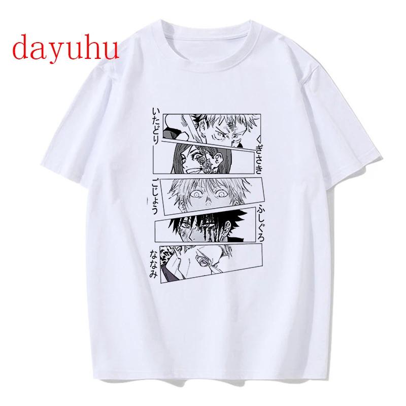 Unisex-T-Shirt Japanischer Anime Jujutsu Kaisen T-Shirt gojo satoru Oberteile Yuji Itadori Grafik-T-Shirts Cooles Unisex-T-Shirt 90er Unisex