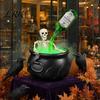 Dekoracja Nawiedzonego Domu Halloweenowa Kociołek Czarownicy, Duże Plastikowe Czarne Wiadro z Pływającą Butelką Eliksiru, Matowy Kociołek Straszny Garnek z Zupą
