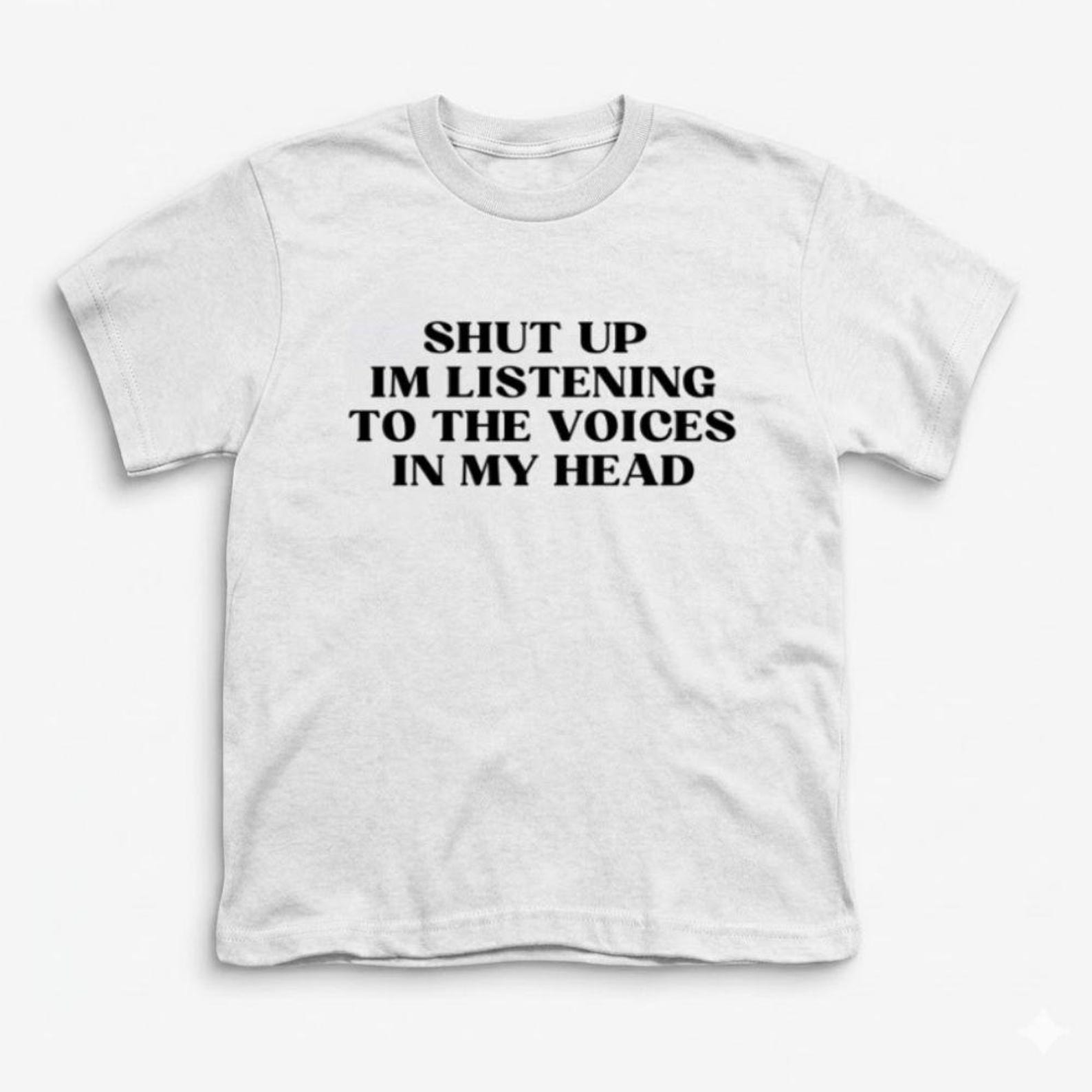 Voices In My Head Shirt | Sarcastic Y2k Graphic Tee For Women L
