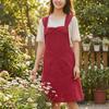 Solid Color Women Apron Adjustable Bow Strap Baking Apron Korean Style Kitchen Apron  For Baking