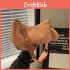 Trendy Retro Pu Shoulder Bag Stylish Solid Color Crossbody Bag For Daily Use