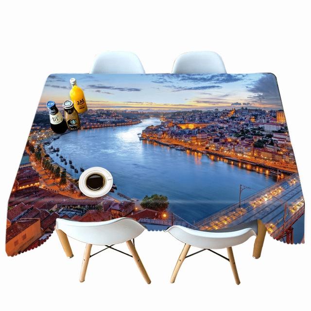 Seascape World Pattern Sea Playground Tablecloth Thicken Cotton Rectangular Round Table Cloth For Wedding Picnic Party