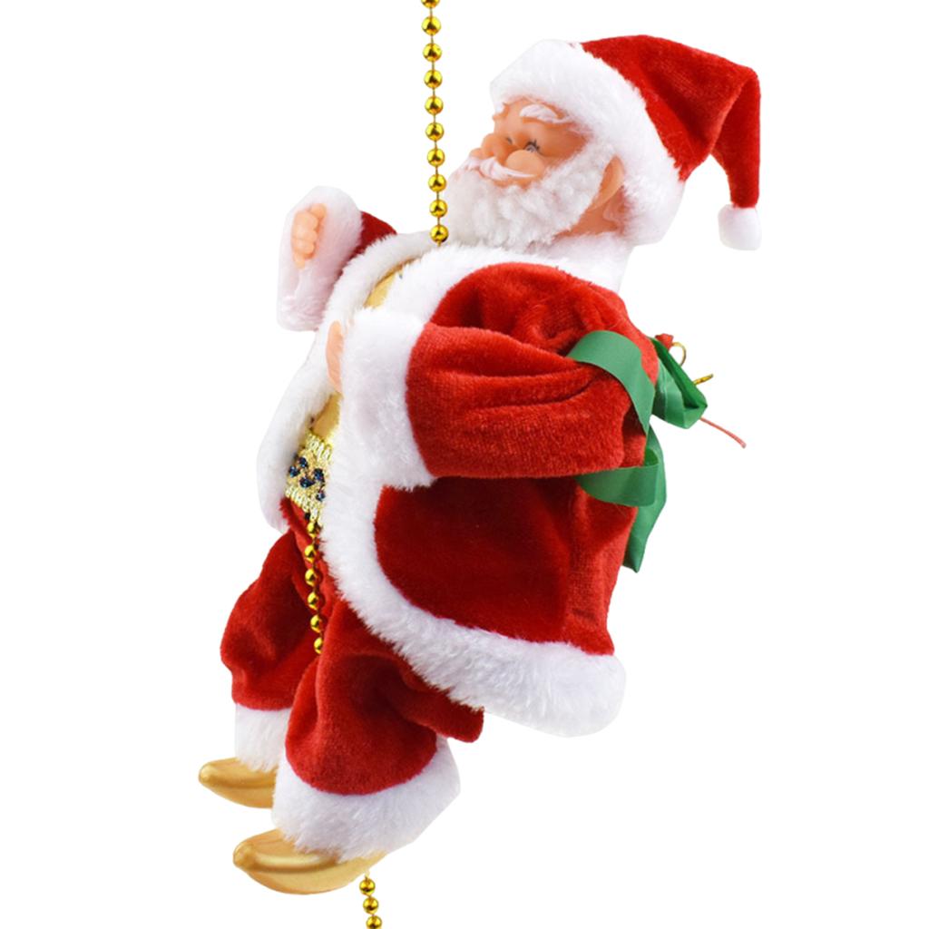 Electric Climbing Rope Santa Claus Climbs Up and Down Christmas Tree Pendant Ornament for Indoor Party Home Ornaments Gift