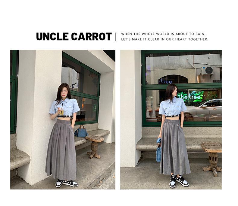 2026 Women's Retro French A-Line Knee-Length Umbrella Skirt