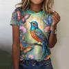 Color Animal Bird 3D Print T-Shirts Women Casual O-Neck Short Sleeve T Shirt Harajuku Tees Streetwear Y2k Tops Female Clothing