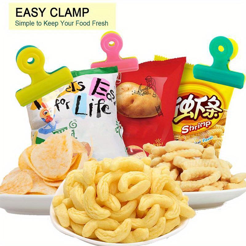 8Pcs/lot Multifunction Bag Chip Clips, Fresh Food Clips, Photo File Clamps, Assorted Colors Air Tight Seal Grip for Kitchen Seal
