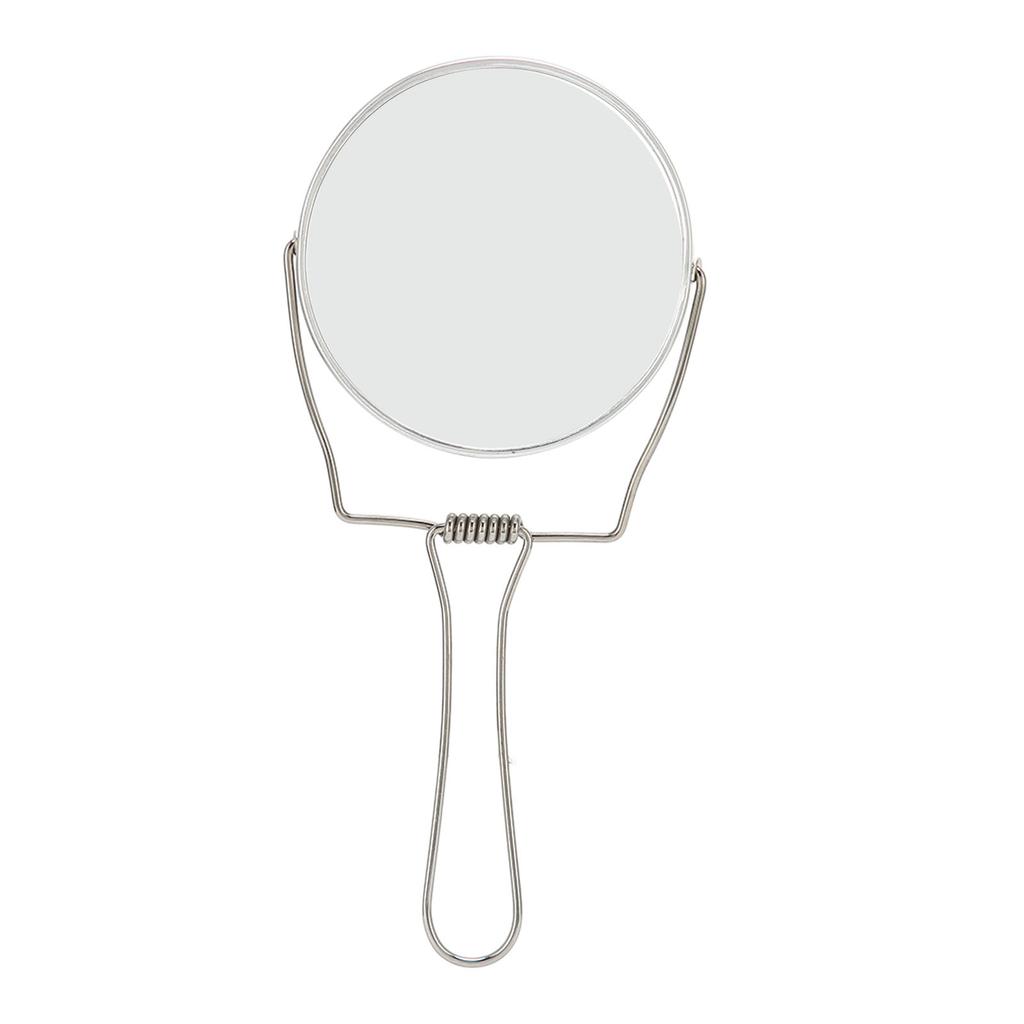 2-seitiger Kosmetikspiegel, 360-Grad-Drehung, Aluminiumrahmen, silberner Kosmetikspiegel mit Edelstahl