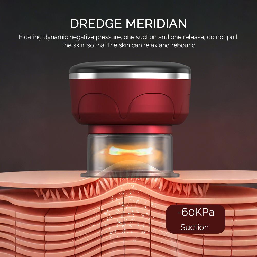 Elektrischer Schröpf-Körpermassagegerät Guasha Schaben Vakuumsaugbecher Rotes Licht Heiße Kompresse Körperschaben Massage