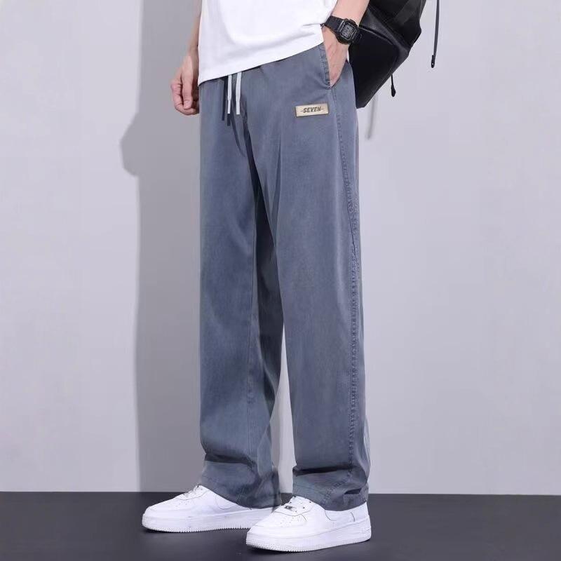 Chaolun Bu Tencel Summer Men's Casual Pants Thin Loose Teen Straight Men's Pants Sports Casual Pants Men's