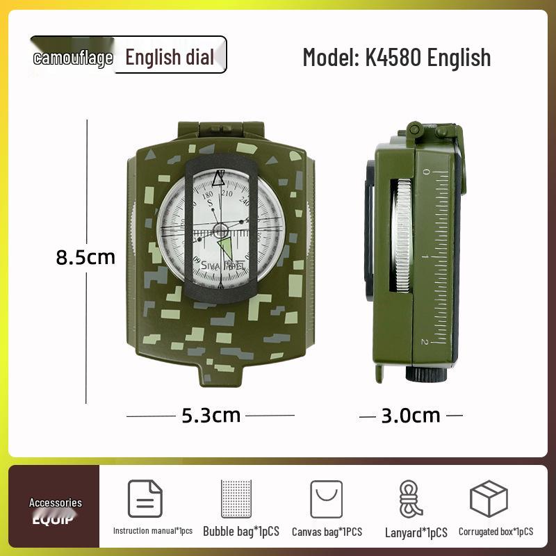 K4074 Hochpräziser Multifunktions-Leuchtkompass für den Außenbereich mit Neigungsmesser
