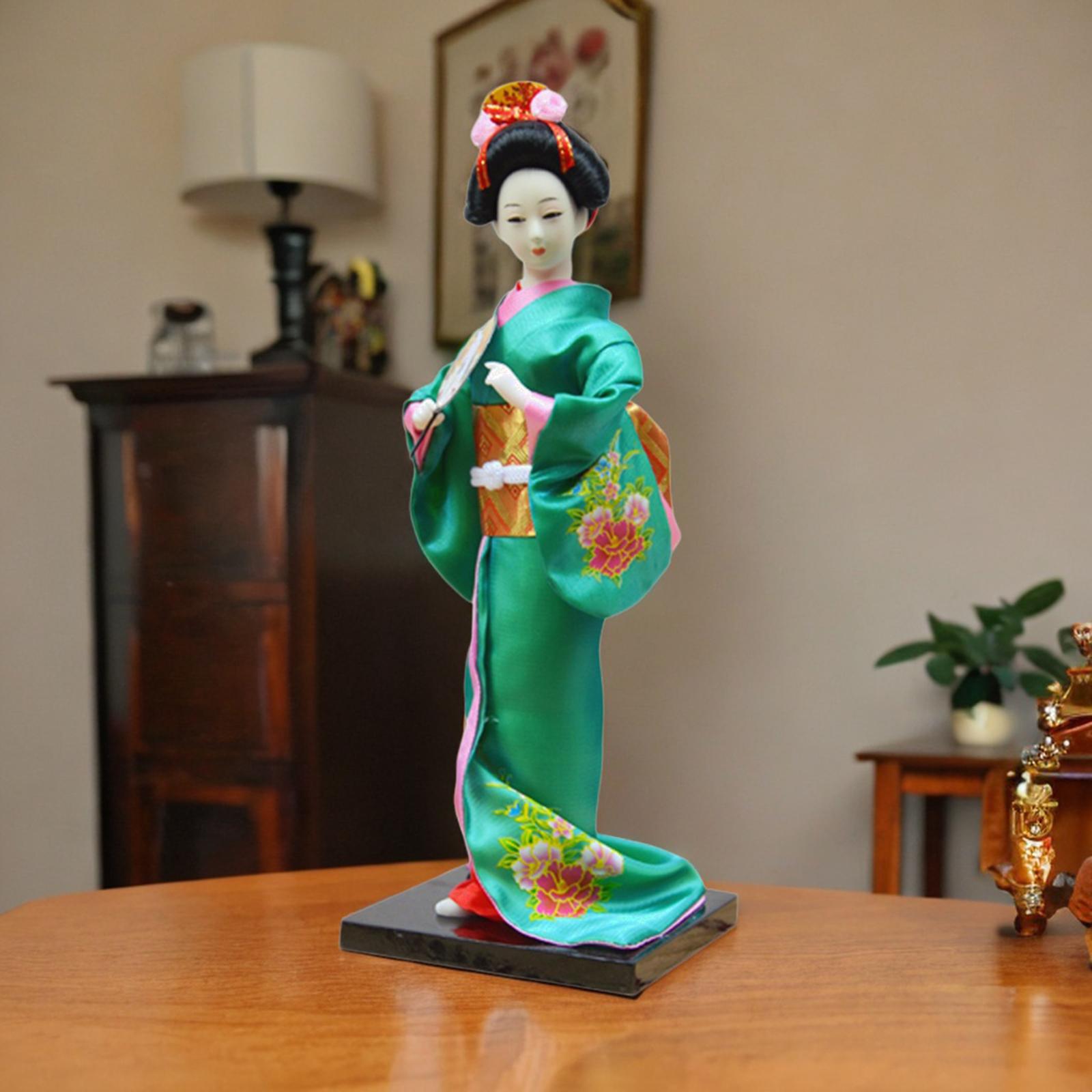 Japanese Geisha Handmade Miniature Lovely Vintage Style Statue Traditional Folk