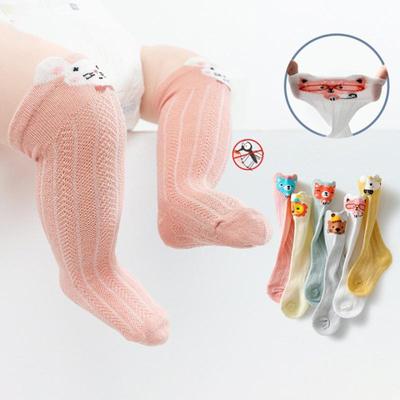 Baby-Socken mit Cartoon-Tieren für Kleinkinder, Jungen und Mädchen, Baumwollnetz, atmungsaktiv, lange Socken, Sommer, Neugeborene, Kniestrümpfe