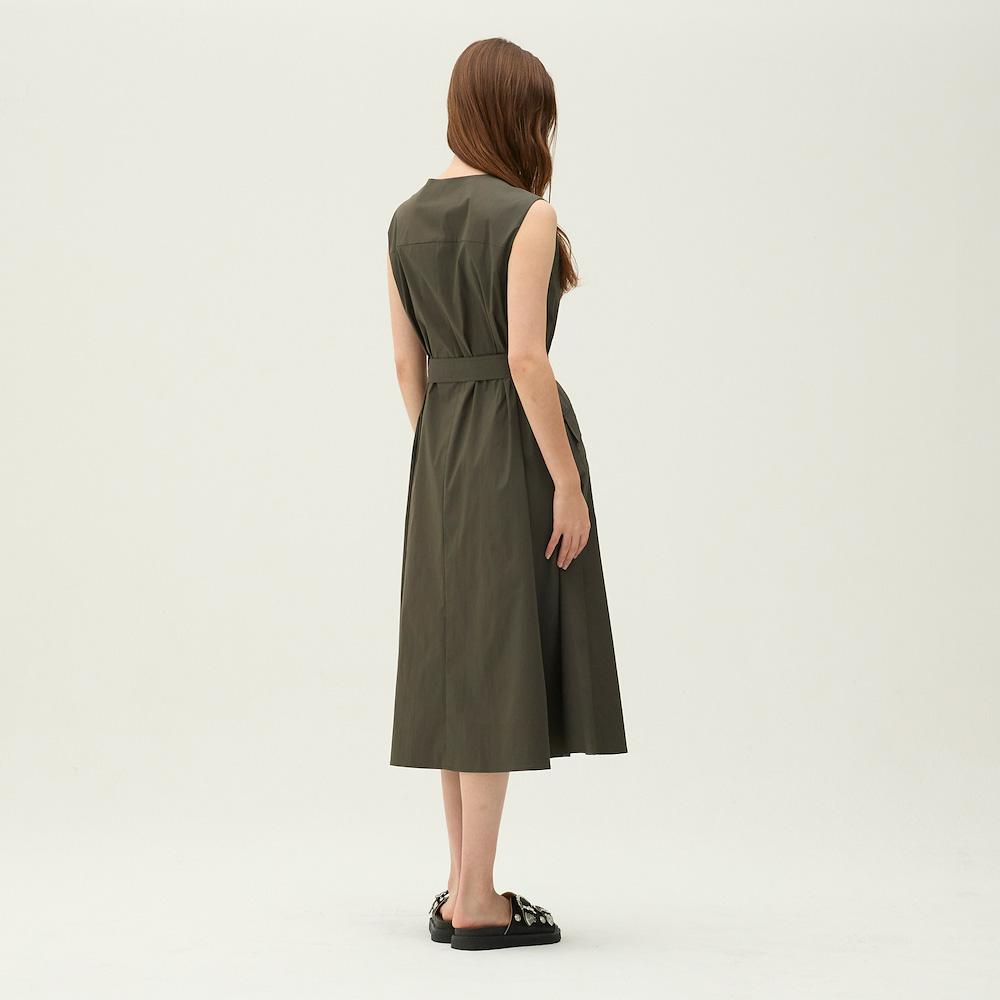 Ibiem Modern Belted Sleeveless Long Dress Emq5Wop040