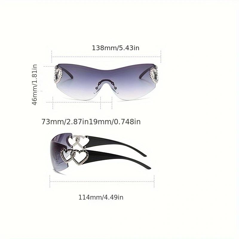 Lunettes de soleil sans monture à la mode Y2K pour hommes et femmes, lunettes de créateur de luxe personnalisées, lunettes de soleil une pièce