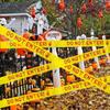 1 Pack Halloween Decoration Hazard Warning Tape, Yellow Horror Warning Tape Roll Roadblock Safety DIY Decoration, 4.8cm 25m