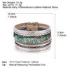 Stone Leather Bracelet for Women Retro Multilayer Crystal Snake Skin Wide Bangles Jewelry Gifts