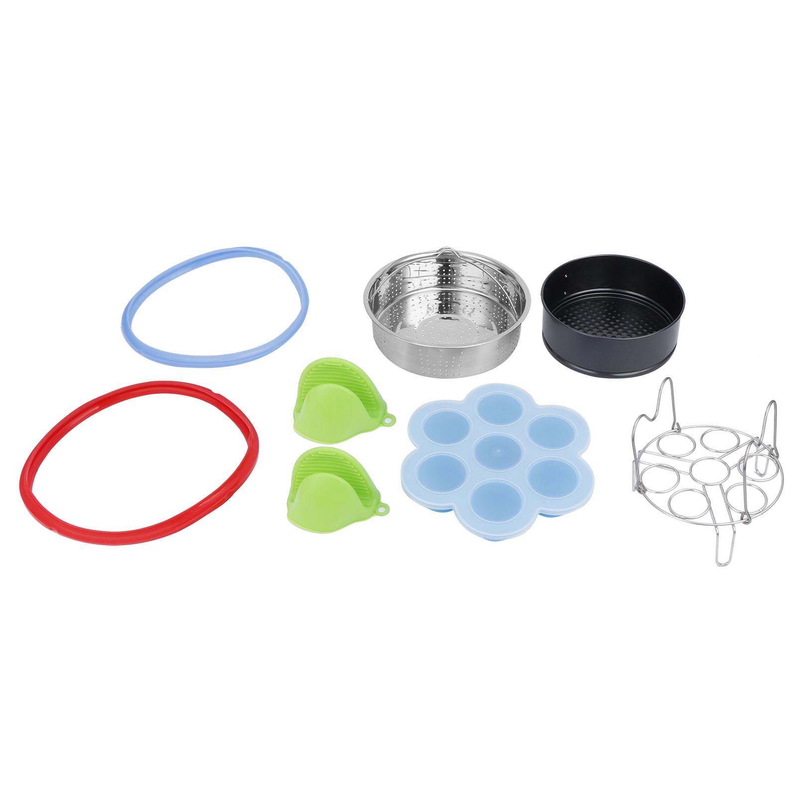 

Food Steam Basket Egg Rack Gloves Kit for Pressure Cooker Kitchen Fryer Accessory