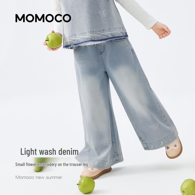 MOMOCO Girls' Sweet Fashion Denim Long Pants