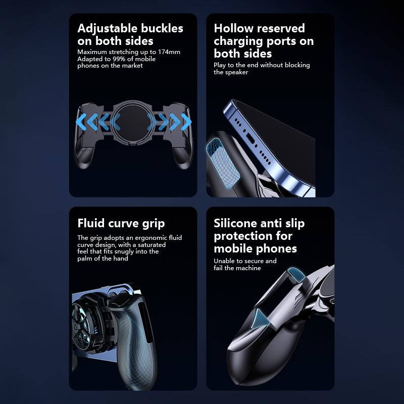 Mobile Phone Cooling Gamepad Semiconductor Cooler For Iphone Android Game Controller Accessories Type-C Low Noise Phone Handle