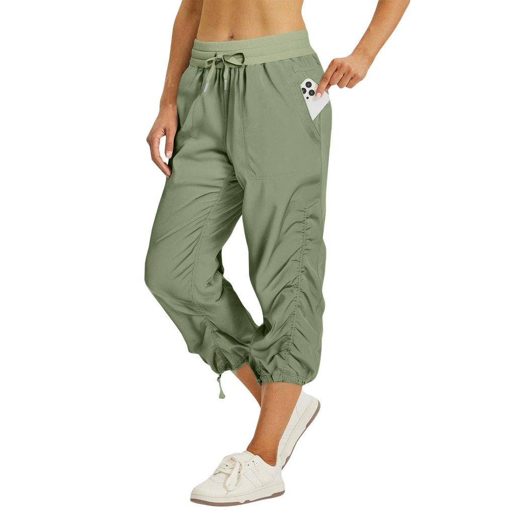 Damen Plissee Cargo Wanderhose mit Taschen