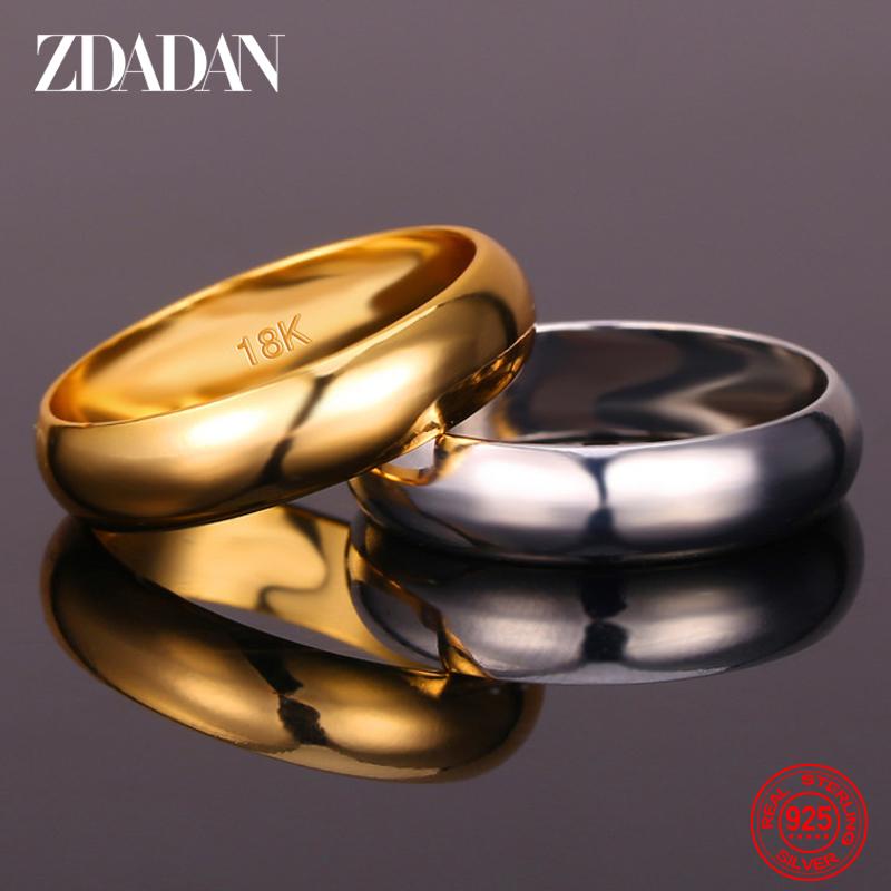 925 Silver 18K Gold Ring for Women Fashion Jewelry Party