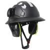 CE Carbon Fiber Full Brim Safety Cap with Earmuffs Reflective Stickers Construction Engineer Hard Hat ANSI Industrial Helmets