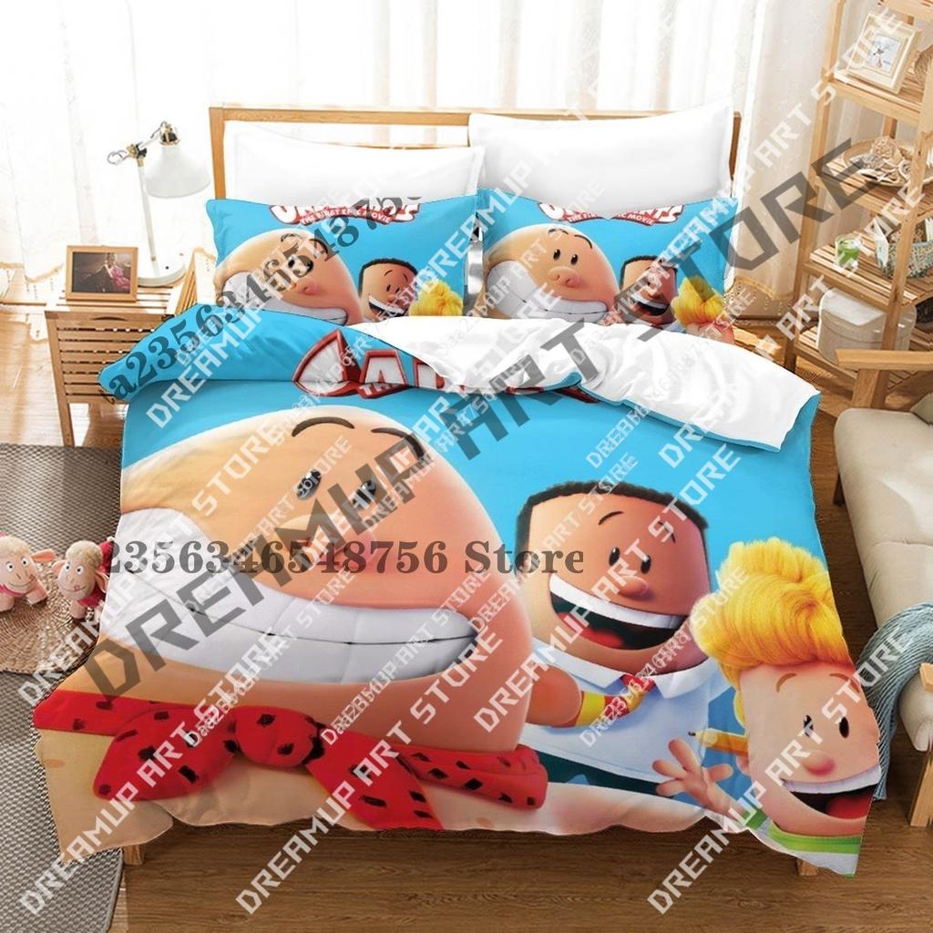 3D Print Captain Underpants Bedding Set Single Twin Full Queen King Size Bed Set Aldult Kid Bedroom Duvetcover Set 3D Anime Bed