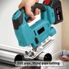 6 Gear Adjustment Cordless Electric Jigsaw Household Portable Curved Saw Multi-Function Woodworking Power Tool Blue