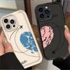 Love Heart Paired Phone Case For Samsung S25 S24 Ultra S23 Ultra S22 S21 S20 Plus Note 20 S24FE S23FE Shockproof Silicone Cover