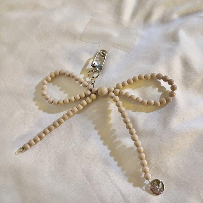 Resin Bowknot Pendant Clip Fashionable Accessory Enhancing Device Beads Keychain Suitable for Phone Cameras Headphone
