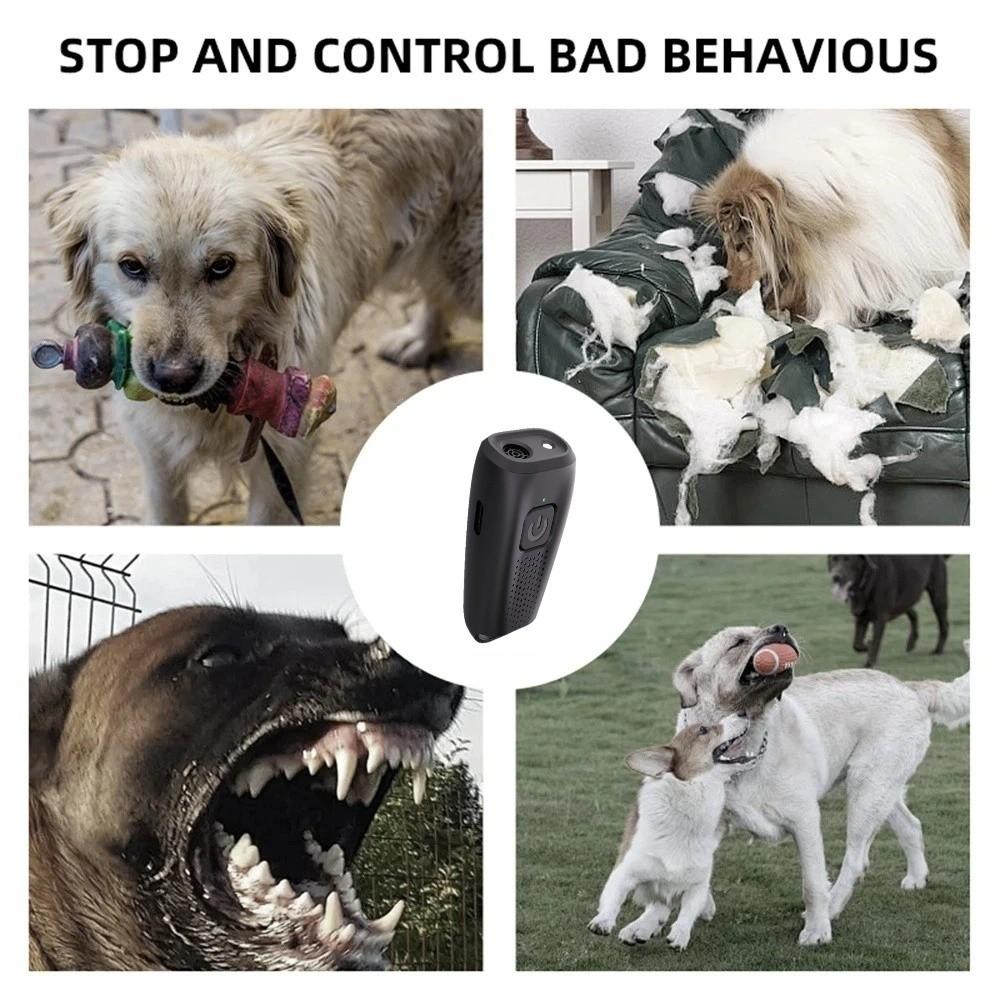 Mini Ultrasonic Dog Trainer Type-C Recharging Portable Ultrasonic Dog Repeller Handheld with Lanyard Animal Stop Bark Device