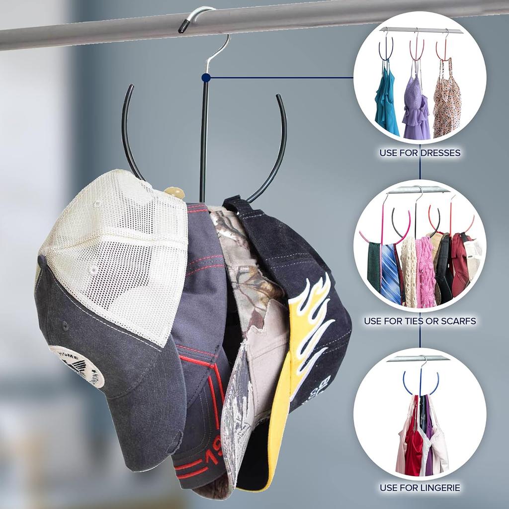 EASYVIEW Belt Scarf Hanger Space Saving Organizer Hanging Multi Purpose Ties Shoe Rack Gym Bag Organizer Closet Organization