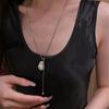 New Temperament Baroque Pearl Titanium Steel Necklace Women's Autumn and Winter Simple High-end Long Color Non-fading Necklace Sweater Chain