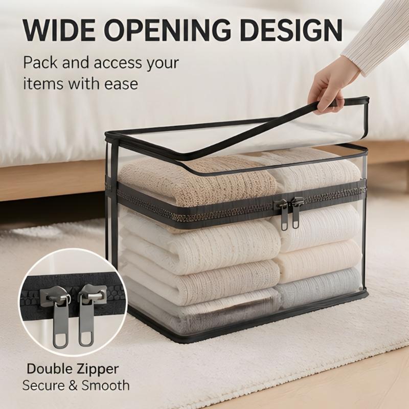 3 Pieces Sheer PVC Closure Storage Bags Ideal For Clothing Travel And Kitchen Use
