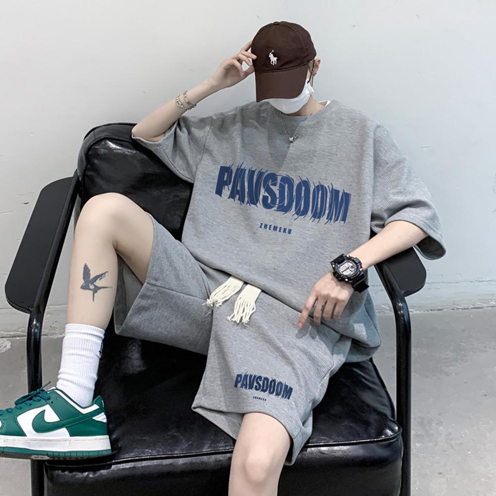 Teen Summer Fashion Suit: T-Shirt and Shorts Set for 12-15 Year Old Boys